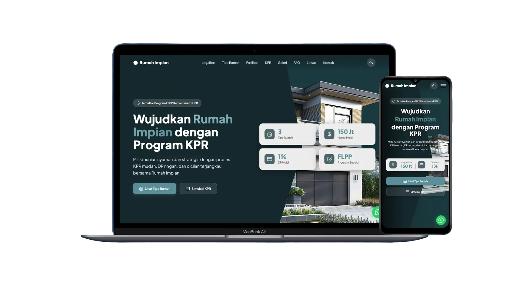 Website properti Rumah Impian KPR— Fleur