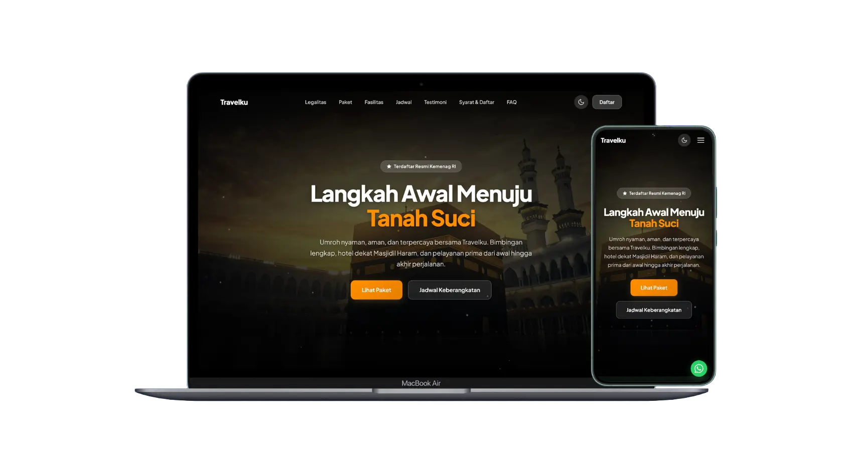 Website company profile travel umroh Travelku — Fleur